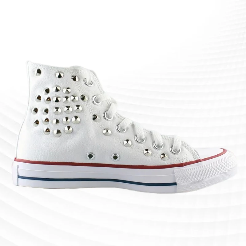White canvas shoes high-top comfortable walking shoes handmade custom rivet sneakers vulcanized shoes 35-46
White canvas shoes high-top comfortable walking shoes handmade custom rivet sneakers vulcanized shoes 35-46