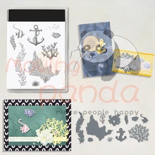 MP771 Seaweed And Anchor Clear Stamps Cutting Dies DIY Scrapbooking Supplies Silicone Stamps Metal Dies For Cards Crafts Decor