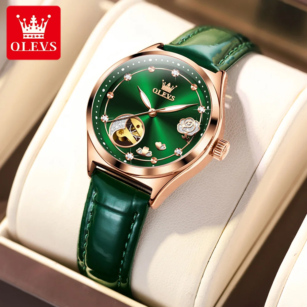 OLEVS New Luxury Women Watches Automatic Mechanical Leather Wrist Watch Ladies Fashion Top Brand 3ATM Waterproof Classic Watch
OLEVS New Luxury Women Watches Automatic Mechanical Leather Wrist Watch Ladies Fashion Top Brand 3ATM Waterproof Classic Watch