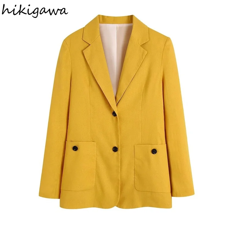 Hikigawa Chic Fashion Woman Clothing Solid Color Patch Pockets Loose Women Blazers Coat VIntage Female Long Sleeve Top Mujer
Hikigawa Chic Fashion Woman Clothing Solid Color Patch Pockets Loose Women Blazers Coat VIntage Female Long Sleeve Top Mujer