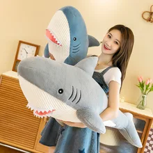 40-120 cm Giant Size Whale Plush Toy Blue Sea Animals Stuffed Toy Huggable Shark Soft Animal Pillow Kids Gift