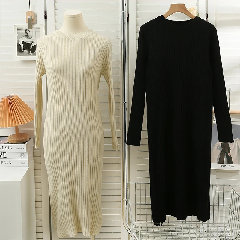 Hikigawa Chic Fashion Women Retro Versatile Mid-Length Knitted Dresses Autumn Solid Elegant Slim Fit Long Sleeve Vestidos Mujer
Hikigawa Chic Fashion Women Retro Versatile Mid-Length Knitted Dresses Autumn Solid Elegant Slim Fit Long Sleeve Vestidos Mujer