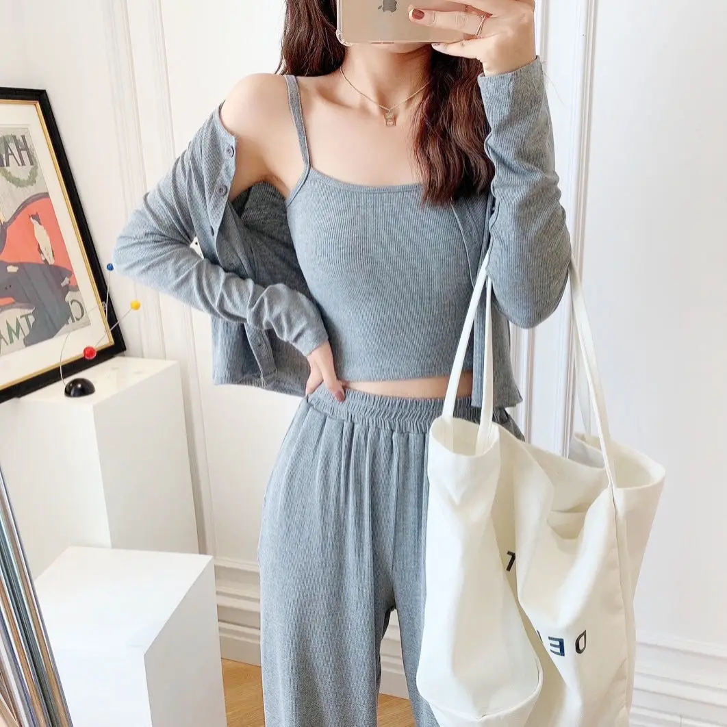 Sets Women Autumn 3 Piece Outfit Solid Simple Gray All-match Comfortable Leisure Casual Breathable Streetwear Fashion Students
Sets Women Autumn 3 Piece Outfit Solid Simple Gray All-match Comfortable Leisure Casual Breathable Streetwear Fashion Students