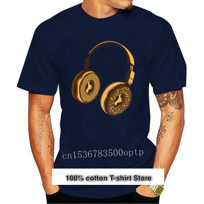 Camiseta унисекс с наушниками Пончик DJ vinilo para дискотеки Jungle барабан и бас хип-хоп рок