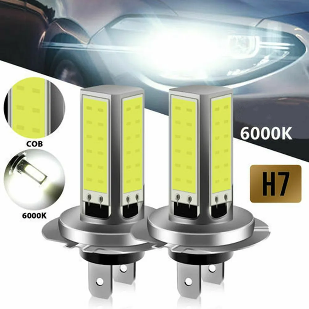 2pcs H7 Car Headlight Bulbs COB LED Lamp High Low Beam Super Bright 6000K Xenon White Auto DRL Fog Lights
2pcs H7 Car Headlight Bulbs COB LED Lamp High Low Beam Super Bright 6000K Xenon White Auto DRL Fog Lights