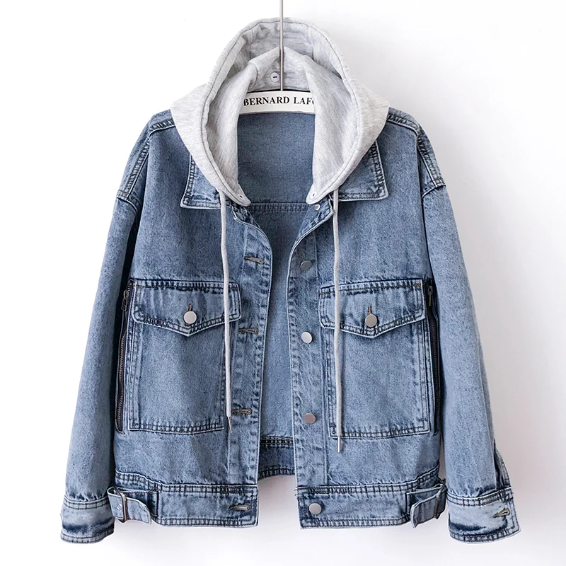 Vintage Removable Hooded Big Pocket Denim Jackets Women Casual Short Wash Blue Cowboy Outerwear Slim Jeans Jacket Coat Female
Vintage Removable Hooded Big Pocket Denim Jackets Women Casual Short Wash Blue Cowboy Outerwear Slim Jeans Jacket Coat Female