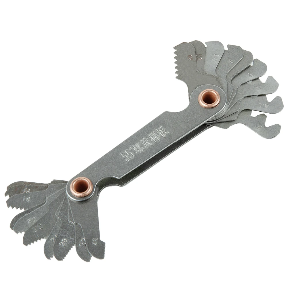 55/60 Degrees Metric Thread Gauge Stainless Steel Screw Pitch Gauge Folding Measuring Tool Steel Lathe Combination Tools
55/60 Degrees Metric Thread Gauge Stainless Steel Screw Pitch Gauge Folding Measuring Tool Steel Lathe Combination Tools