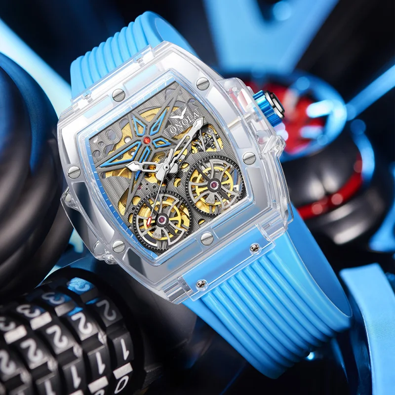 Fahion men watch ONOLA Sprot Plastic Transparent Hollow Full Automatic Mechanical Watches Men Waterproof Clock
Fahion men watch ONOLA Sprot Plastic Transparent Hollow Full Automatic Mechanical Watches Men Waterproof Clock