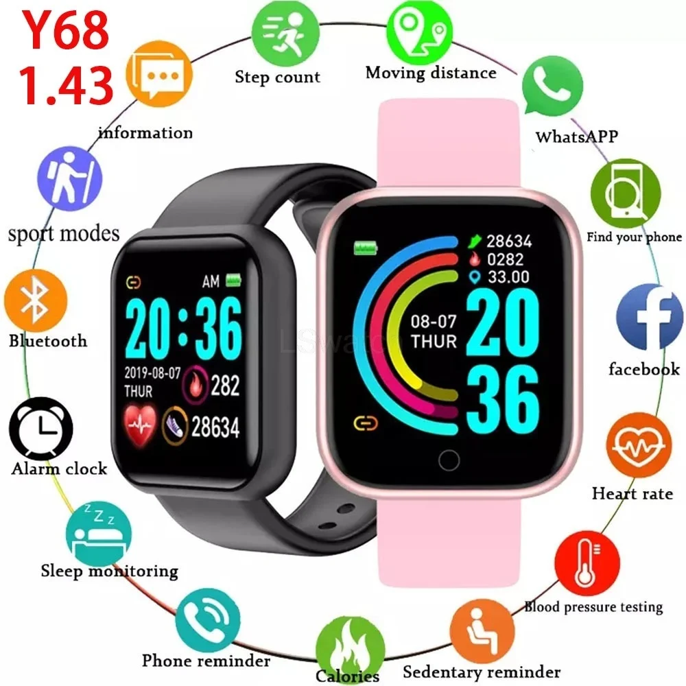 Y68 D20 Smart Watch Men's Fitness Women Watches Monitor Electronic Bracelet Gift for Xiaomi Huawei Samsung Android Apple 
Y68 D20 Smart Watch Men's Fitness Women Watches Monitor Electronic Bracelet Gift for Xiaomi Huawei Samsung Android Apple