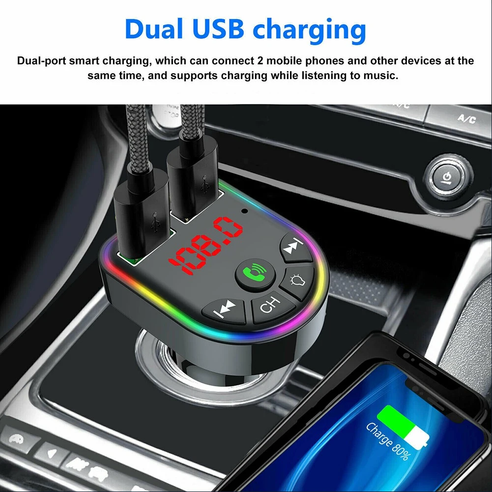 Автомобильный Bluetooth аудио mp3-плеер, FM-передатчик, беспроводной музыкальный приемник громкой связи с двумя USB-портами, быстрая зарядка, автомобильная электроника
Автомобильный Bluetooth аудио mp3-плеер, FM-передатчик, беспроводной музыкальный приемник громкой связи с двумя USB-портами, быстрая зарядка, автомобильная электроника