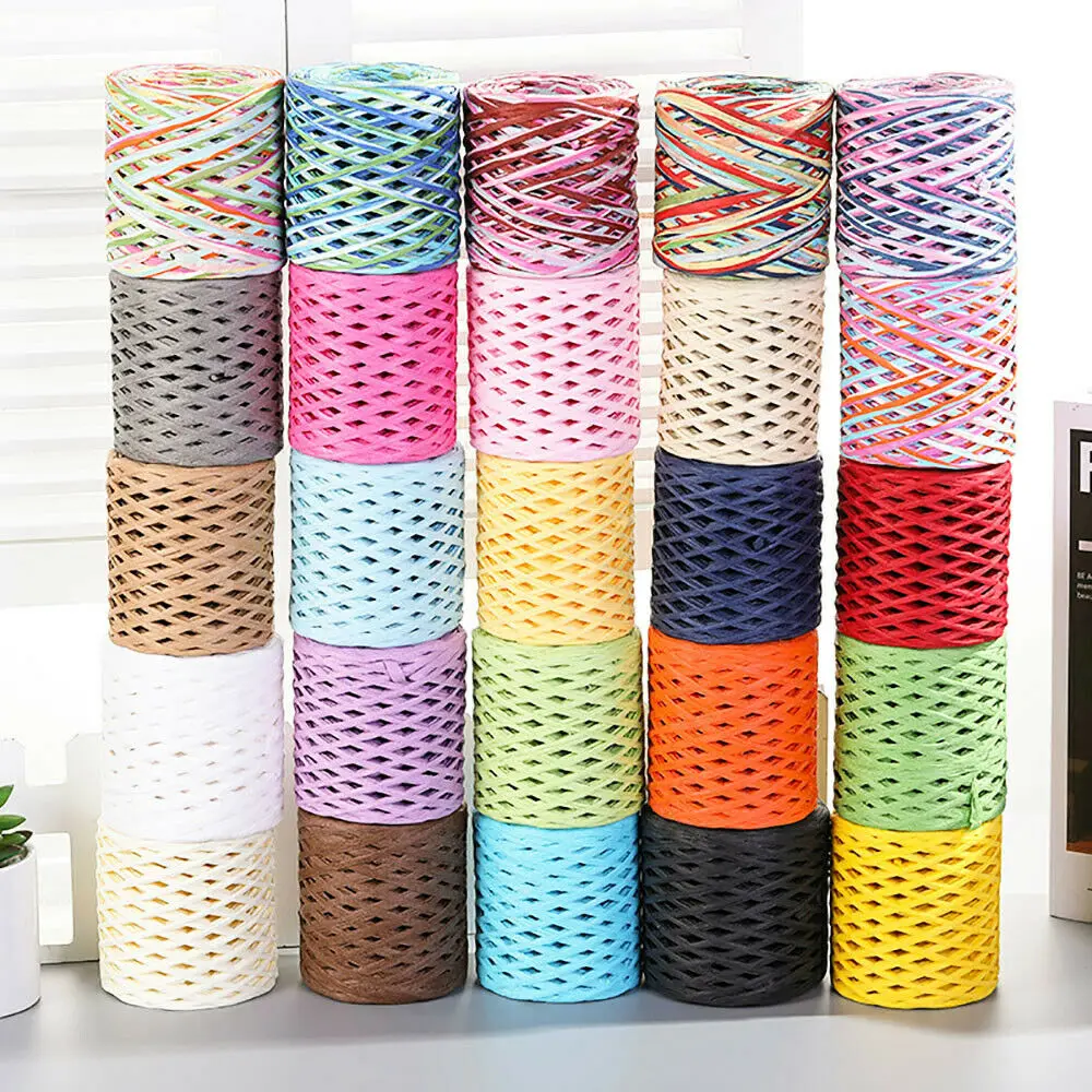 1Roll 200Meter Colorful Raffia Ribbon Paper Straw Yarn Rope Baking Packaging Diy Handmade Knitting Crocheting Craft Eco-friendly
1Roll 200Meter Colorful Raffia Ribbon Paper Straw Yarn Rope Baking Packaging Diy Handmade Knitting Crocheting Craft Eco-friendly
