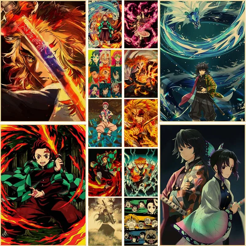 Demon Slayer Kraft Paper Posters Retro Kimetsu No Yaiba Tanjiro Nezuko Anime Figure Home Wall Art Decor Room Decoration Painting
Demon Slayer Kraft Paper Posters Retro Kimetsu No Yaiba Tanjiro Nezuko Anime Figure Home Wall Art Decor Room Decoration Painting
