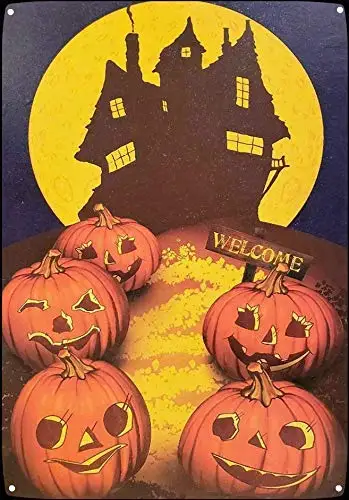 Tin Signs Vintage Halloween Haunted House pumpkinWall Decoration Home bar Grotto Decoration Sign
Tin Signs Vintage Halloween Haunted House pumpkinWall Decoration Home bar Grotto Decoration Sign