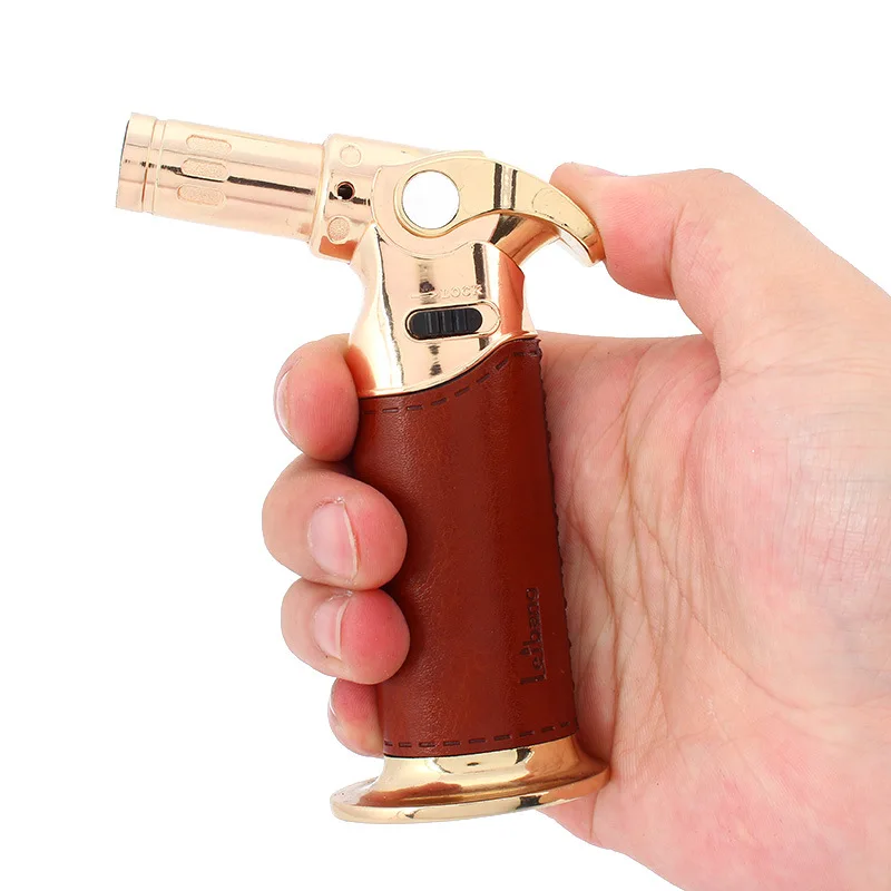 2023 Metal Leather Outdoor Windproof Direct Flame Gas Cigar Lighter Push Ignition Fixed Flame Adjustable BBQ Kitchen Spray Gun 
2023 Metal Leather Outdoor Windproof Direct Flame Gas Cigar Lighter Push Ignition Fixed Flame Adjustable BBQ Kitchen Spray Gun