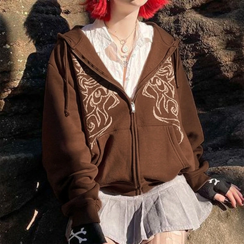 Vintage Preppy Casual Hooded Sweatshirt Young Girls Street Style Butterfly Print Zip Up Hoodie Women Autumn Loose Basic Top Coat
Vintage Preppy Casual Hooded Sweatshirt Young Girls Street Style Butterfly Print Zip Up Hoodie Women Autumn Loose Basic Top Coat