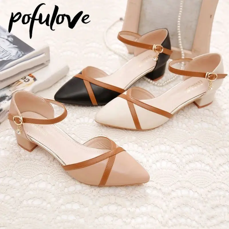 Pofulove Pointed Toe Sandals Women's Buckle Thick Heel Elegant Soft Sole Versatile Mix Color Casual Shoes Dropshipping Wholesale
Pofulove Pointed Toe Sandals Women's Buckle Thick Heel Elegant Soft Sole Versatile Mix Color Casual Shoes Dropshipping Wholesale