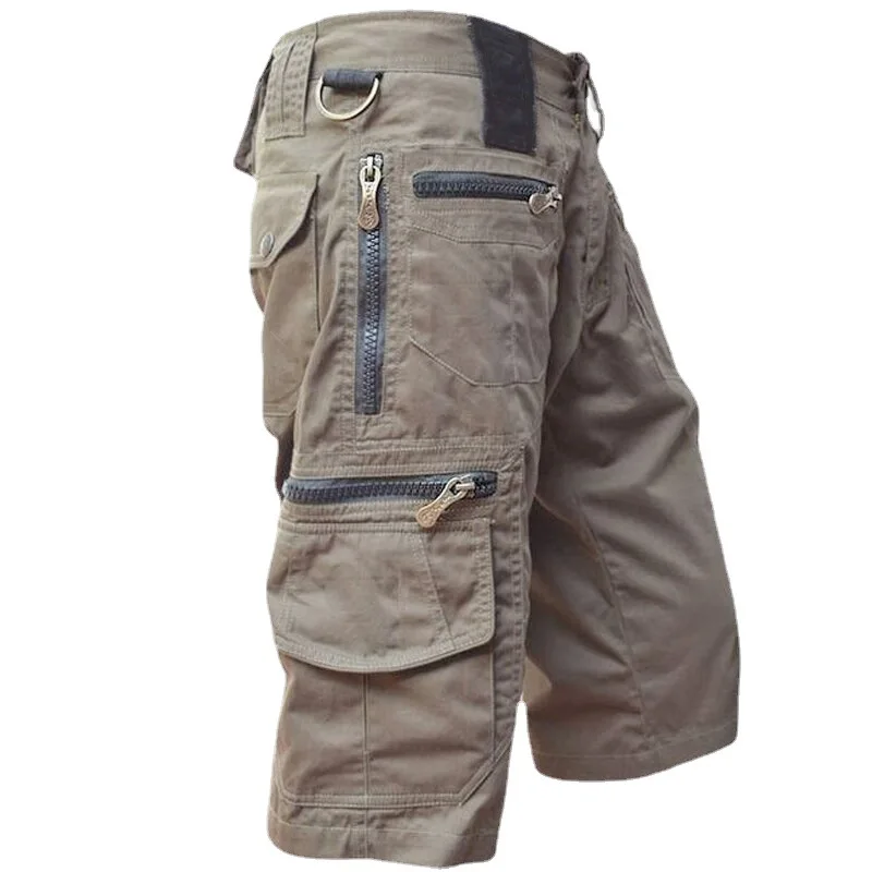 

Летние хлопковые джоггеры с несколькими карманами, тактические Короткие повседневные рабочие армейские шорты 2022, мужские свободные шорты-карго в стиле милитари, мужские брюки