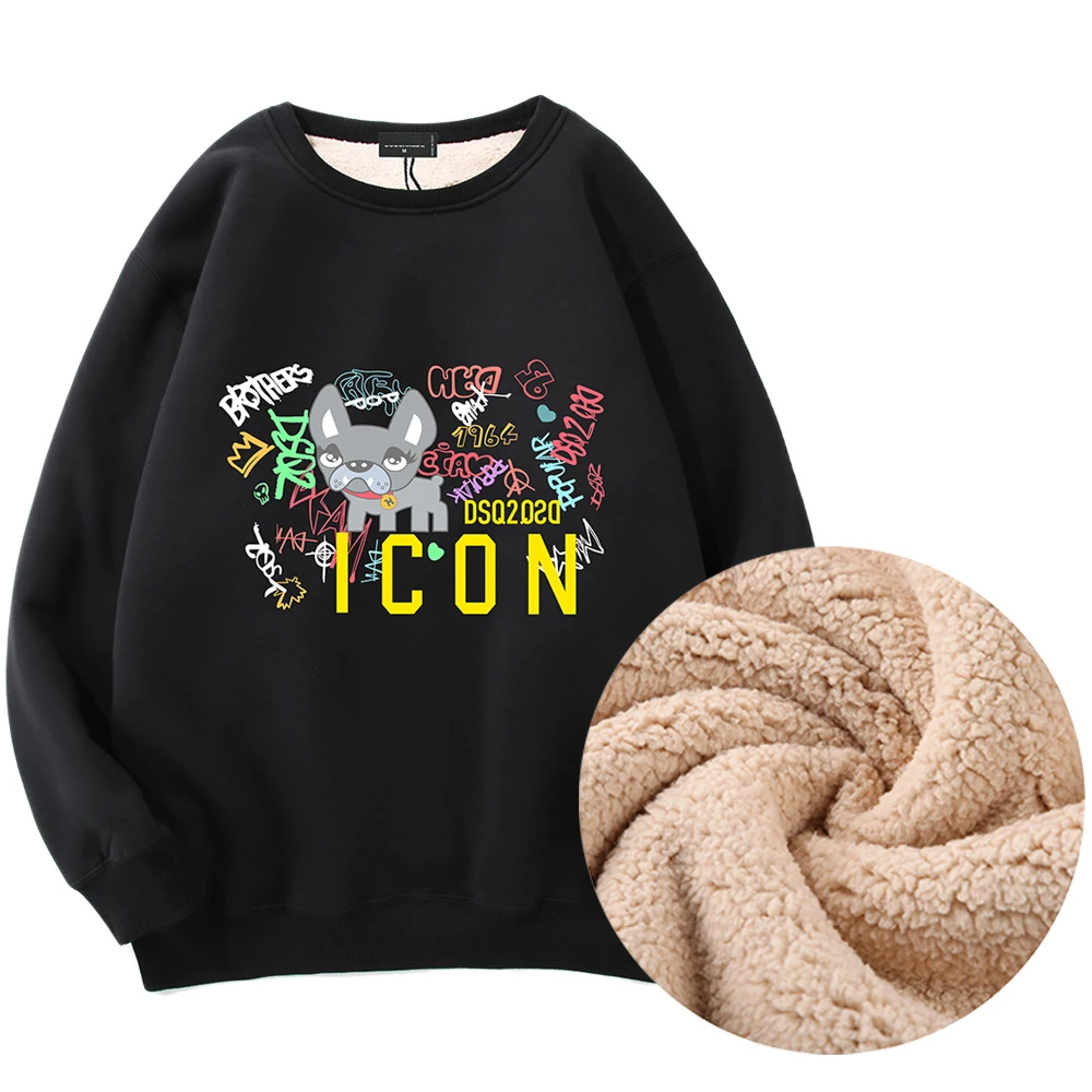 Mens Hoodies DSQ2 Winter Printed ICON Warm Plush Thickened Sports Casual Hooded Sweater Mens Loose Lamb Fleece Comfortable Coat
Mens Hoodies DSQ2 Winter Printed ICON Warm Plush Thickened Sports Casual Hooded Sweater Mens Loose Lamb Fleece Comfortable Coat