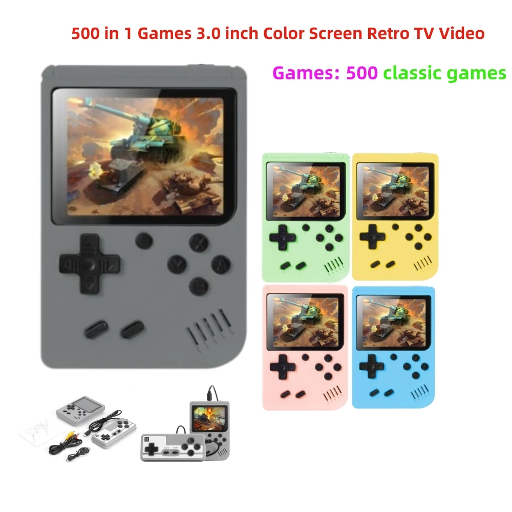 500 in 1 Games 3.0 inch Color Screen Retro TV Video Gaming Console MINI Portable Handheld Game LCD Screen Game Boy
500 in 1 Games 3.0 inch Color Screen Retro TV Video Gaming Console MINI Portable Handheld Game LCD Screen Game Boy