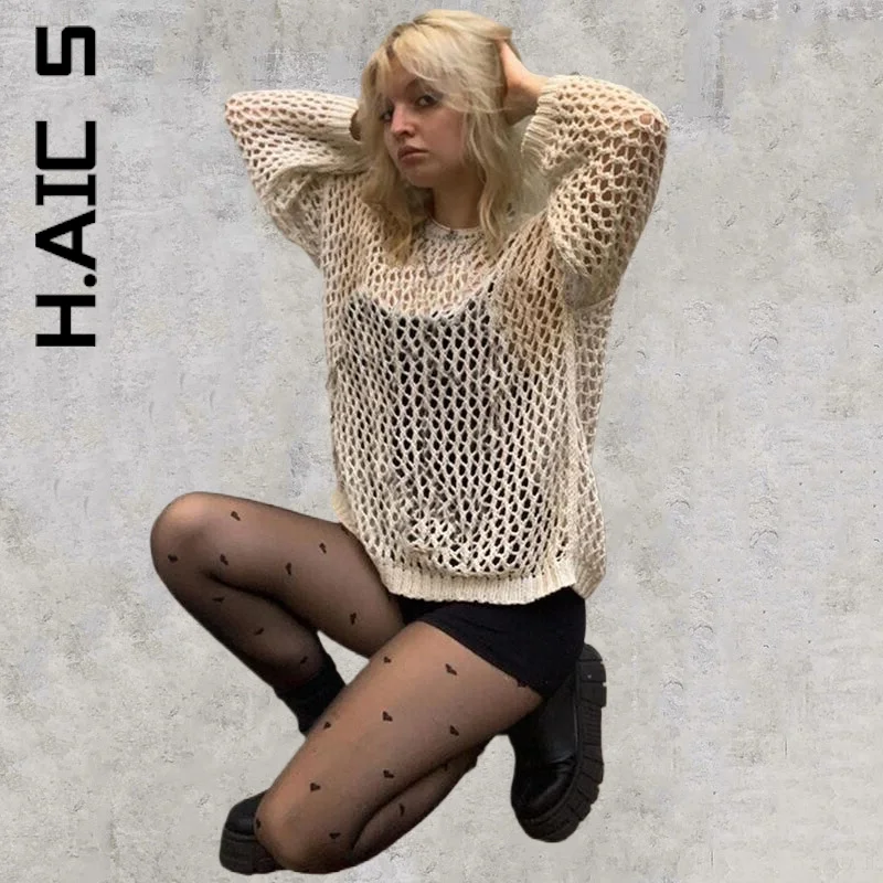 Y2K Harajuku Hollow Out Knit Pullovers Crewneck Autumn Vintage Fairycore Grunge Top Fashion Retro Smock Sweater Cuteandpsycho
Y2K Harajuku Hollow Out Knit Pullovers Crewneck Autumn Vintage Fairycore Grunge Top Fashion Retro Smock Sweater Cuteandpsycho