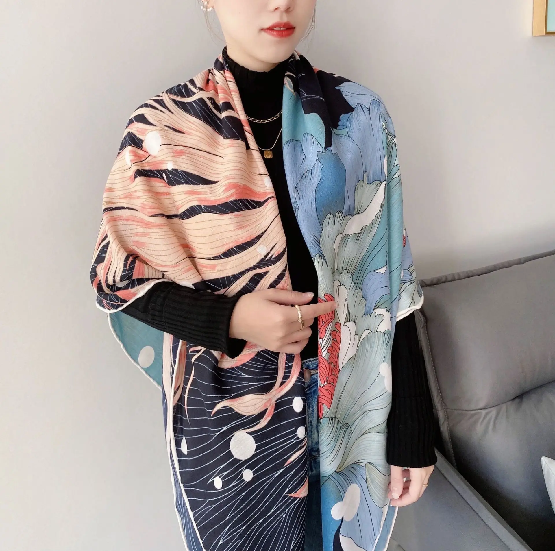 Winter Brand Large Scarf Rolled hems Cashmere Scarves Wraps Animal Print Women Warm Cape Stole Blanket 130 bandanas
Winter Brand Large Scarf Rolled hems Cashmere Scarves Wraps Animal Print Women Warm Cape Stole Blanket 130 bandanas