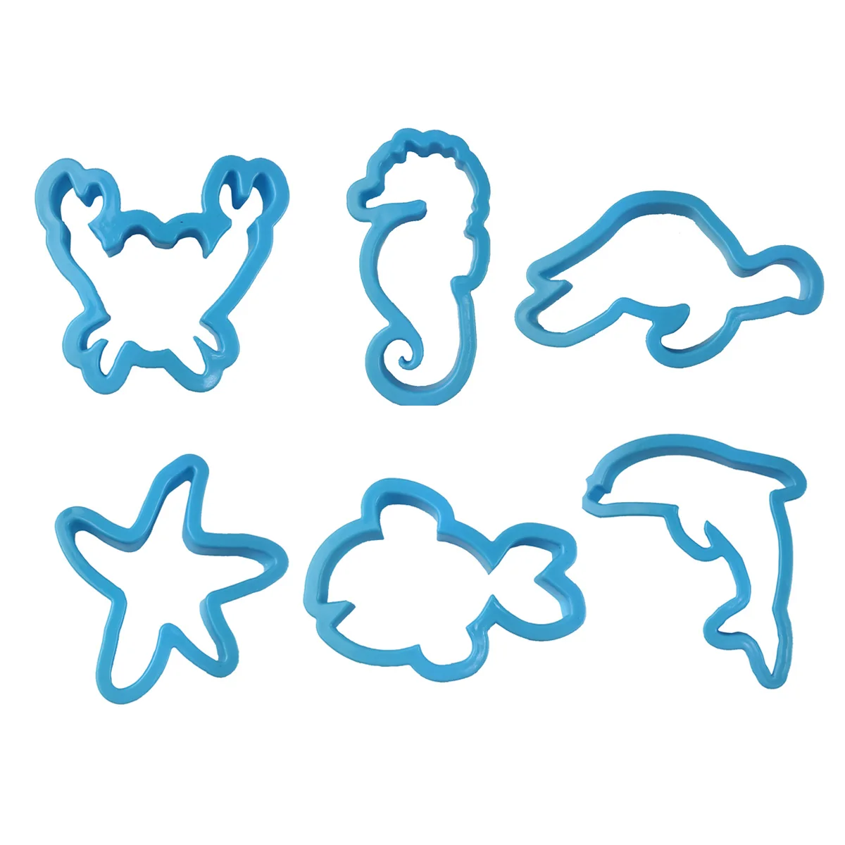 

6 Pcs/Set DIY Crab Dolphin Starfish Whale Biscuit Mould Marine Animal Cookie Cutters ABS Plastic Baking Cake Decorating Tools