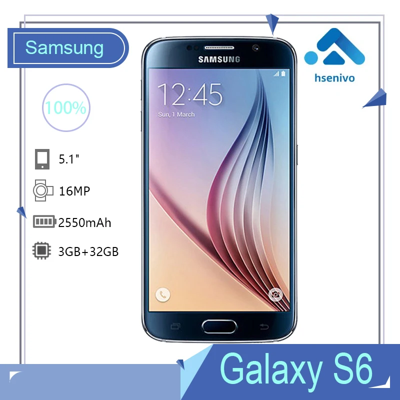 

Samsung S6 Refurbished-Original Unlocked S6 G920V G920P G920A G920F 4G LTE Phone 16MP Camera 32GB ROM Octa Core 5.1" Smartphone