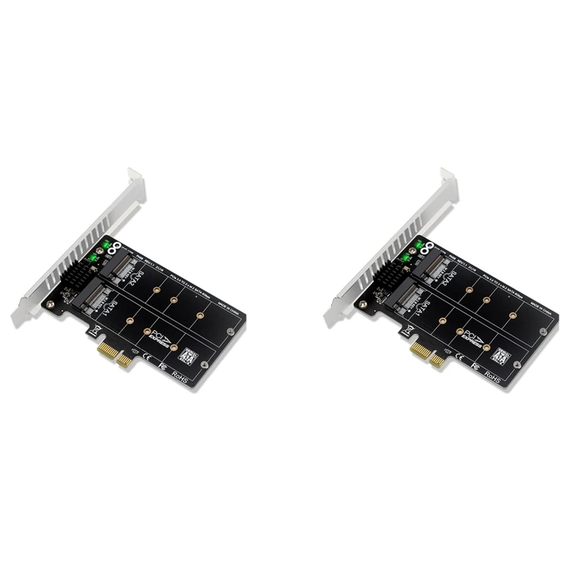 2X PH58 M2 SATA To PCIE Adapter Card Double Disc Display Card RAID Splitter Expansion Card Pcie X1 To NGFF M2 SATA SSD 
2X PH58 M2 SATA To PCIE Adapter Card Double Disc Display Card RAID Splitter Expansion Card Pcie X1 To NGFF M2 SATA SSD