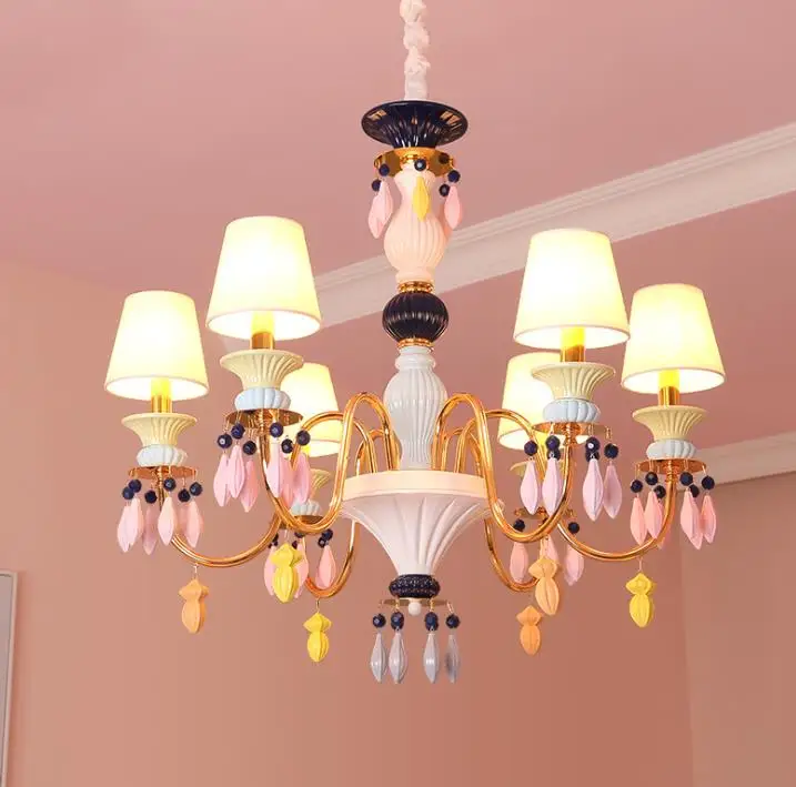 Children's room crystal princess room bedroom lamp LED girl creative macaron chandelier lamps
Children's room crystal princess room bedroom lamp LED girl creative macaron chandelier lamps