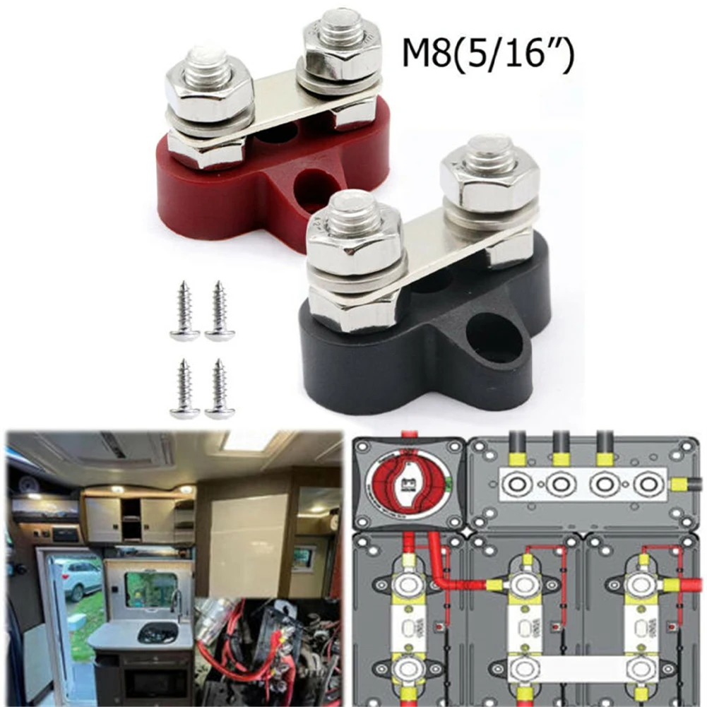 M8 Red Black Junction Block Power Post Insulated Terminal Stud 5/16" For Yacht 12V-48V Trucks RVs Boats
M8 Red Black Junction Block Power Post Insulated Terminal Stud 5/16" For Yacht 12V-48V Trucks RVs Boats