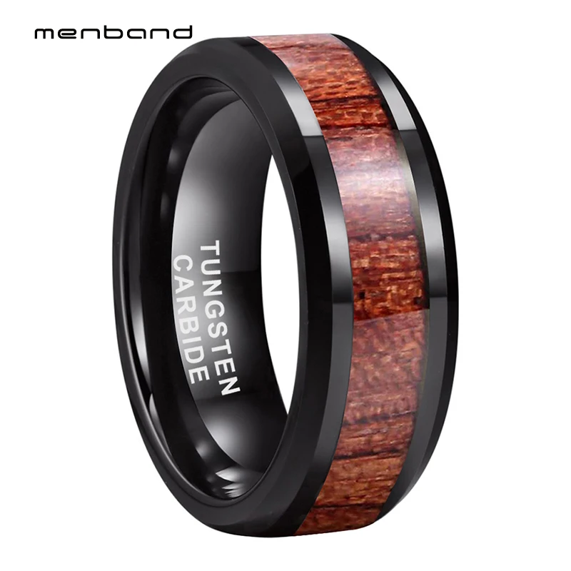 6mm 8mm Men Women Black Tungsten Rings Wood Wedding Band With Rosewood Inlay Bevel Edges Comfort Fit
6mm 8mm Men Women Black Tungsten Rings Wood Wedding Band With Rosewood Inlay Bevel Edges Comfort Fit