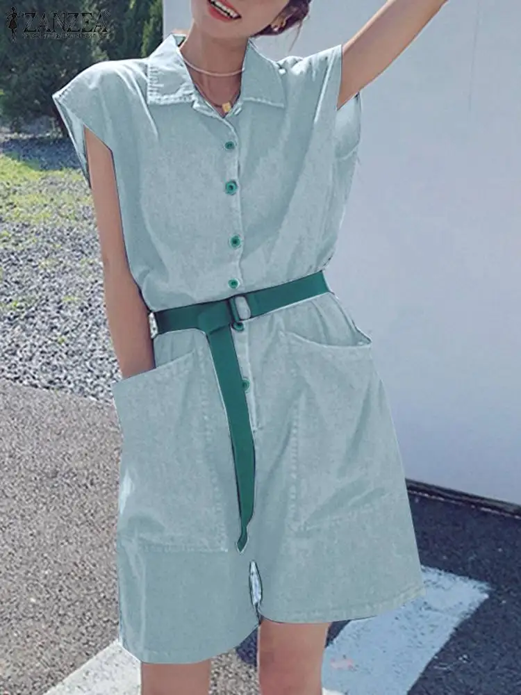Комбинезон ZANZEA женский джинсовый короткий с карманами, одежда для работы, повседневный ромпер с коротким рукавом, уличная одежда с лацканами, лето 2023
Комбинезон ZANZEA женский джинсовый короткий с карманами, одежда для работы, повседневный ромпер с коротким рукавом, уличная одежда с лацканами, лето 2023