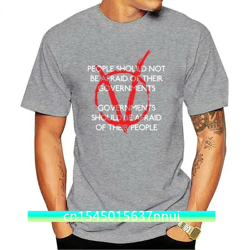 New Governments Should Be Afraid Movie V For Vendetta T-shirt For Men Short Sleeve Cotton Plus Size Custom Team Tee 4XL 5XL 6XL
New Governments Should Be Afraid Movie V For Vendetta T-shirt For Men Short Sleeve Cotton Plus Size Custom Team Tee 4XL 5XL 6XL