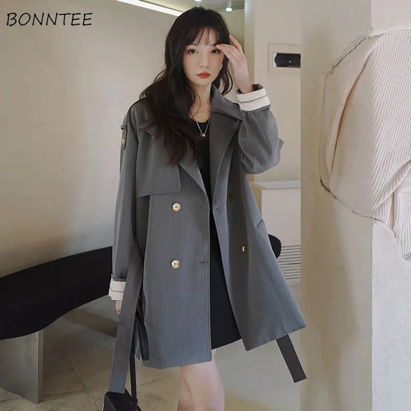 Trench Women Autumn Cozy Retro Solid All-match High Street Couple Casual Ins Korean Style Student Elegant Outwear Mujer Clothing
Trench Women Autumn Cozy Retro Solid All-match High Street Couple Casual Ins Korean Style Student Elegant Outwear Mujer Clothing
