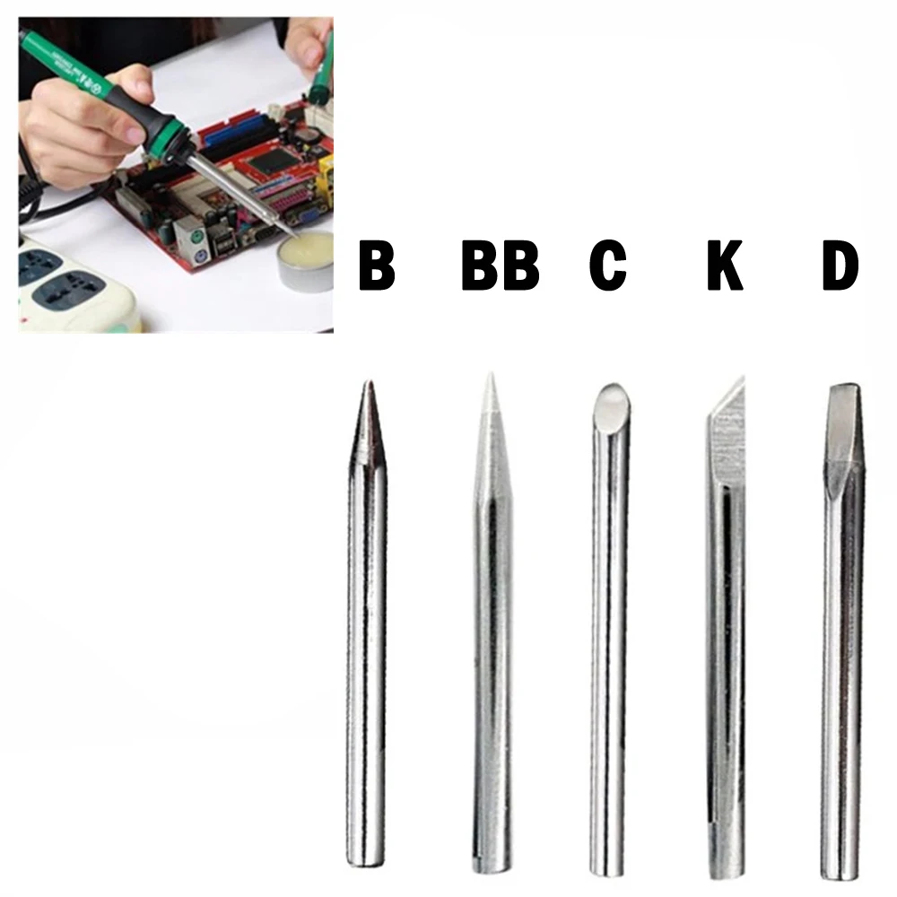 5Pcs 40W Lead-Free Soldering Iron Tip For External Heat Copper Soldering Iron Copper Head Replaceable Welding Tips BB/B/C/D
5Pcs 40W Lead-Free Soldering Iron Tip For External Heat Copper Soldering Iron Copper Head Replaceable Welding Tips BB/B/C/D
