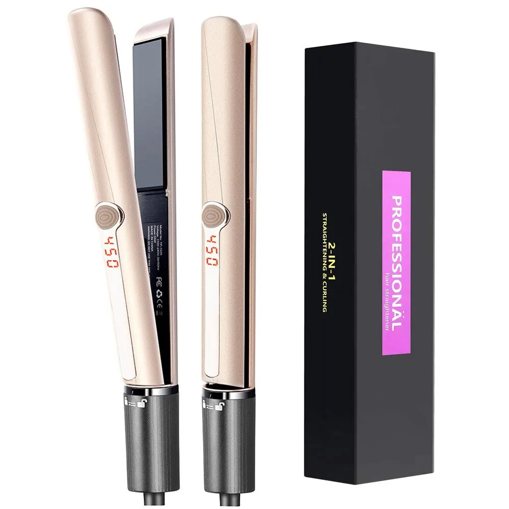 2 In 1 Hair Straightener Curling Iron Professional Fast Heat Flat Iron Curling and Straightening Styler LCD Display Hair Curler 
2 In 1 Hair Straightener Curling Iron Professional Fast Heat Flat Iron Curling and Straightening Styler LCD Display Hair Curler