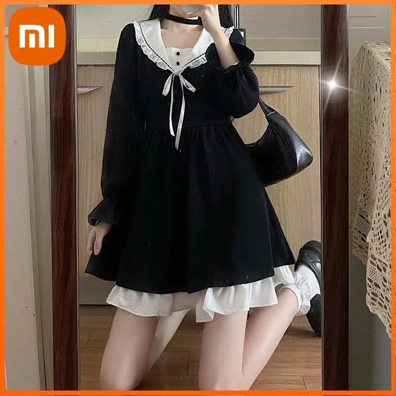 Xiaomi Spring Fairy Vintage Lolita Dress Women Black Patchwork Elegant Party Mini Dress Casual High Waist Korean Kawaii Dress
Xiaomi Spring Fairy Vintage Lolita Dress Women Black Patchwork Elegant Party Mini Dress Casual High Waist Korean Kawaii Dress