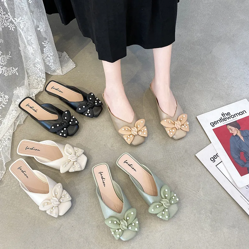 New summer fashion bow half bag slippers women outer wear casual flat bottom toe sandals women
New summer fashion bow half bag slippers women outer wear casual flat bottom toe sandals women