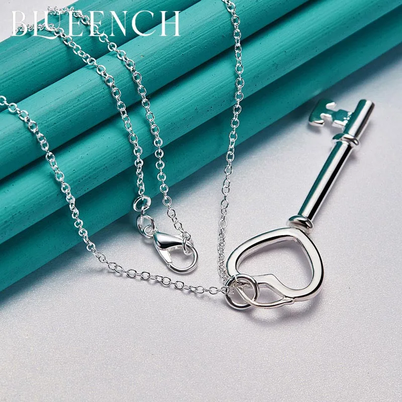 Blueench 925 Sterling Silver Key Pendant 16-30 Inch Chain Necklace for Ladies Party Engagement Fashion Personality Jewelry
Blueench 925 Sterling Silver Key Pendant 16-30 Inch Chain Necklace for Ladies Party Engagement Fashion Personality Jewelry
