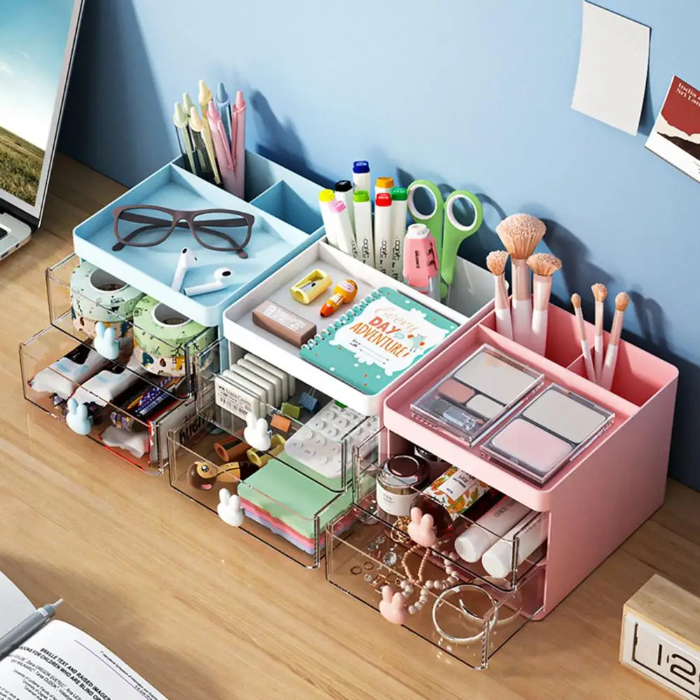Modern Desk Organizer Multi-compartments Portable Desktop Cosmetic Storage Box Durable Storage Box for Bedroom
Modern Desk Organizer Multi-compartments Portable Desktop Cosmetic Storage Box Durable Storage Box for Bedroom