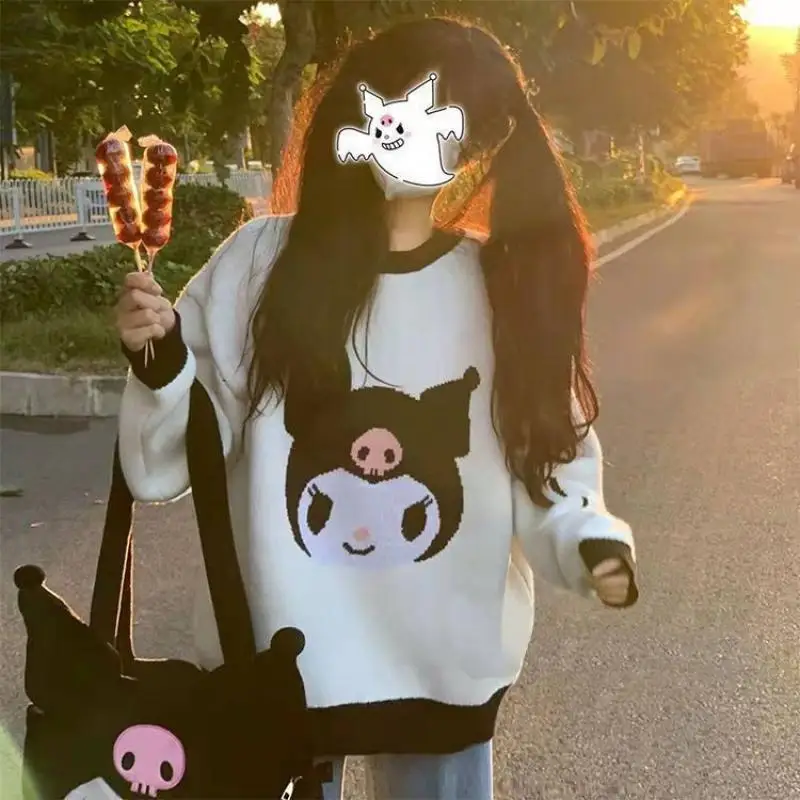 Kawaii Sanrio Kuromi Sweater Cute Winter New Models Anime Lazy Wind Loose Fitting Versatile Cartoon Round Neck Knitting Sweater
Kawaii Sanrio Kuromi Sweater Cute Winter New Models Anime Lazy Wind Loose Fitting Versatile Cartoon Round Neck Knitting Sweater