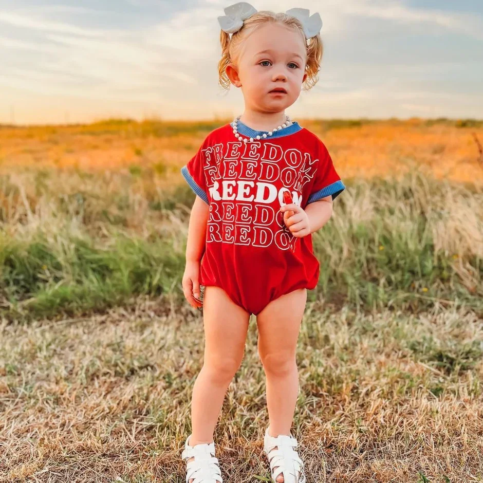 Independence Day Infant Baby Romper Contrast Color Letter Print Short Sleeve Crew Neck Jumpsuits Summer Newborn Bodysuits
Independence Day Infant Baby Romper Contrast Color Letter Print Short Sleeve Crew Neck Jumpsuits Summer Newborn Bodysuits
