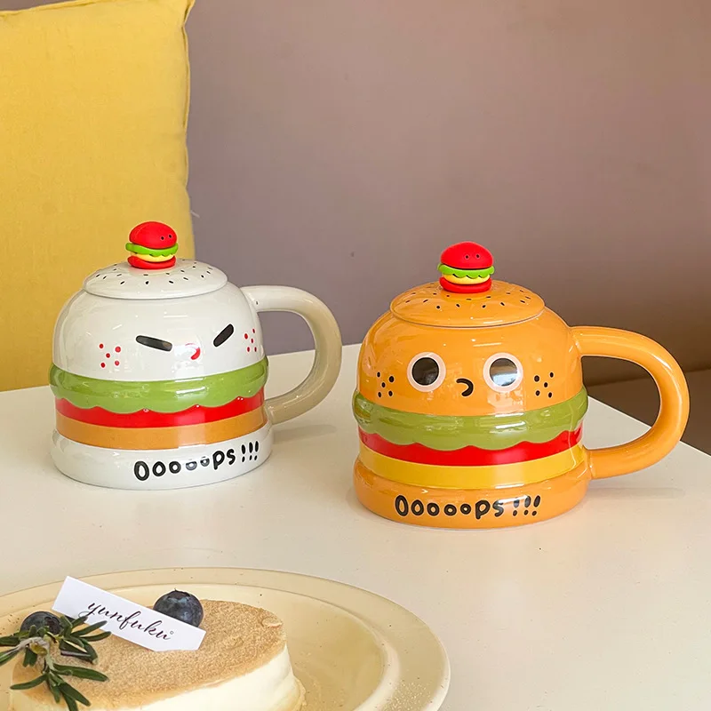 450ml Ceramic Mug Cup Creative Hamburger Coffee Cup Cute Cartoon Children's Mug Breakfast Oatmeal Milk Cups with Lid and Spoon
450ml Ceramic Mug Cup Creative Hamburger Coffee Cup Cute Cartoon Children's Mug Breakfast Oatmeal Milk Cups with Lid and Spoon