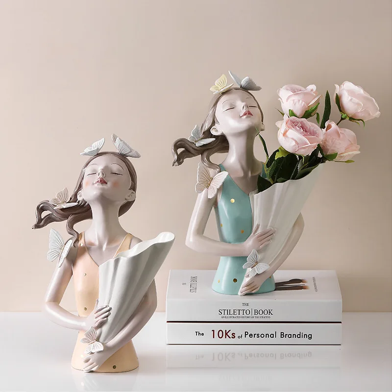 Butterfly Girl Figurines Resin Flower Vase Ornaments Creative Sculpture Modern Decoration Desktop Crafts Gift Home Decor
Butterfly Girl Figurines Resin Flower Vase Ornaments Creative Sculpture Modern Decoration Desktop Crafts Gift Home Decor