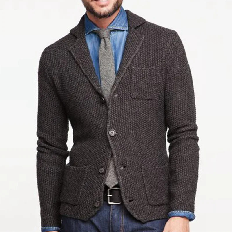Sweater Warm Sleeve Long Casual Sweatercoat Collar Solid Color Coat Thick Mens Stand Jacket Knitted Cardigan Brown
Sweater Warm Sleeve Long Casual Sweatercoat Collar Solid Color Coat Thick Mens Stand Jacket Knitted Cardigan Brown