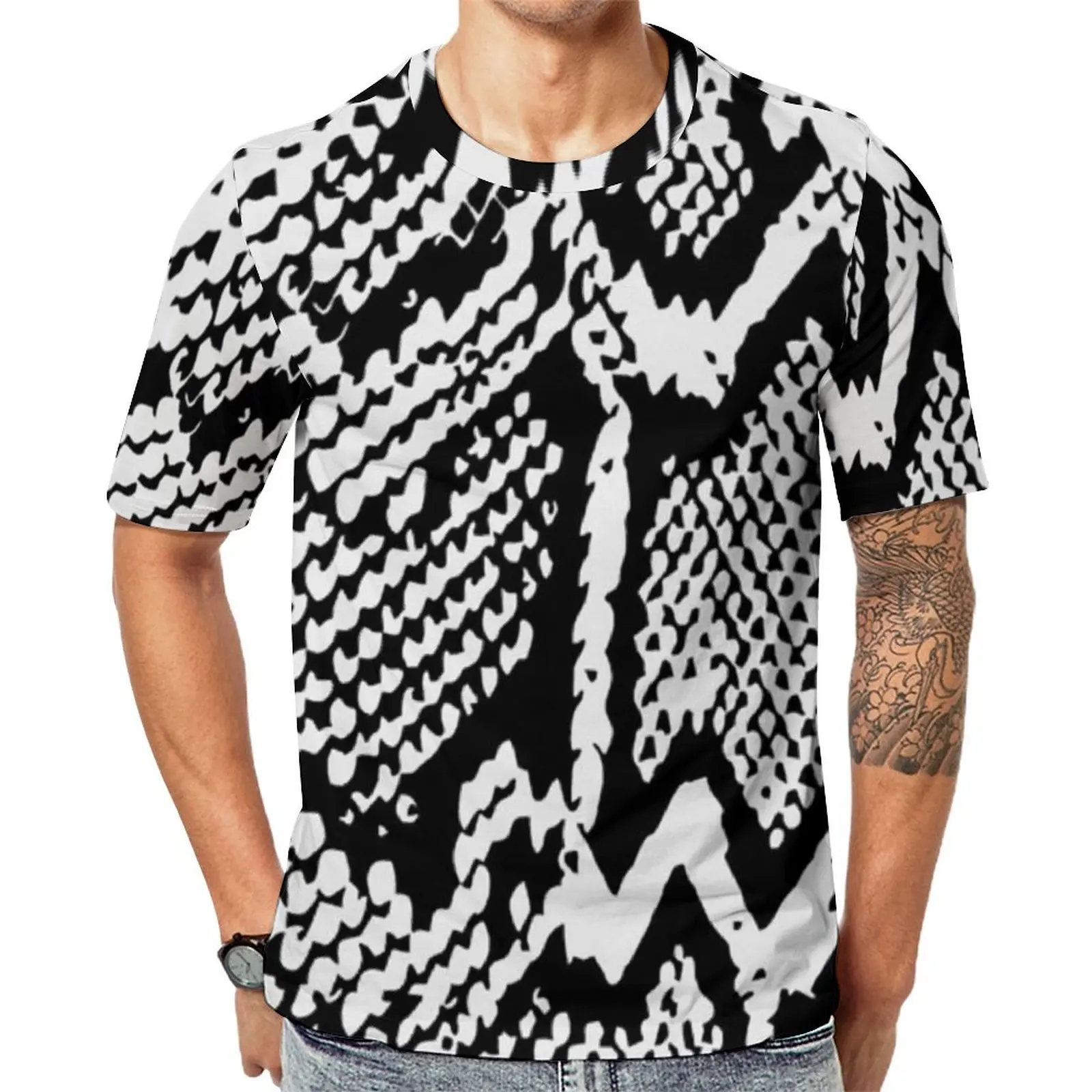 Black White Snakeskin T Shirt Animal Snake Skin Print Cool T-Shirts Male Y2K Tshirt Summer Short Sleeves Pattern Tees Plus Size
Black White Snakeskin T Shirt Animal Snake Skin Print Cool T-Shirts Male Y2K Tshirt Summer Short Sleeves Pattern Tees Plus Size