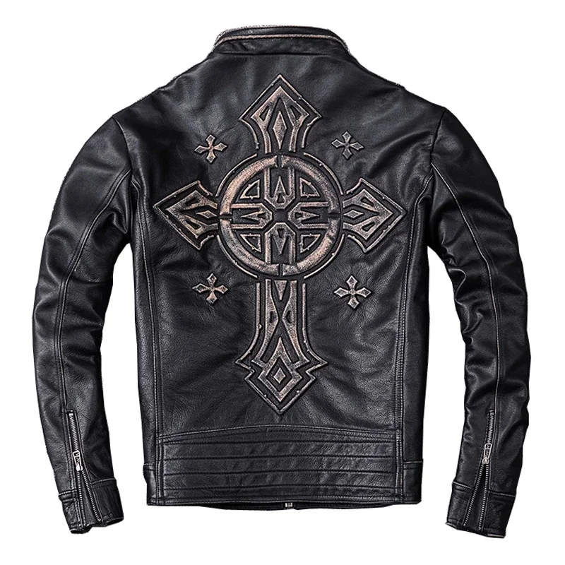 Distressed Leather Jacket Men Vintage Motorcycle Jackets 100% Natural Cowhide Men's Motorbiker Coat Autumn Asian Size
Distressed Leather Jacket Men Vintage Motorcycle Jackets 100% Natural Cowhide Men's Motorbiker Coat Autumn Asian Size