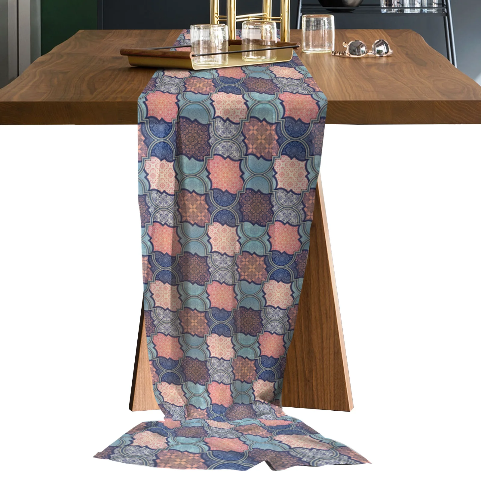 Morocco Retro Pattern Long Chiffon Voile Table Runner Printed Tablecloth for Wedding Coffee Table Sheer Table Runner 
Morocco Retro Pattern Long Chiffon Voile Table Runner Printed Tablecloth for Wedding Coffee Table Sheer Table Runner