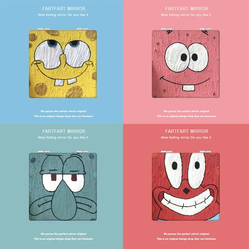 Spongebob Patrick Star Oil Painting Student Portable Kawaii Cartoon Folding Double-Sided Makeup Small Mirror Flip Cover Leather
Spongebob Patrick Star Oil Painting Student Portable Kawaii Cartoon Folding Double-Sided Makeup Small Mirror Flip Cover Leather