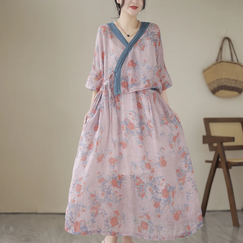 2023 New Spring Summer Fashion V-Neck Print Patchwork Foral Brief Dress Women Casual Dresses Elegant Office Ladies Clothing
2023 New Spring Summer Fashion V-Neck Print Patchwork Foral Brief Dress Women Casual Dresses Elegant Office Ladies Clothing